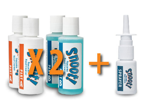 Snoot! Cleanser Refill 4-Pack plus Bonus Sprayer