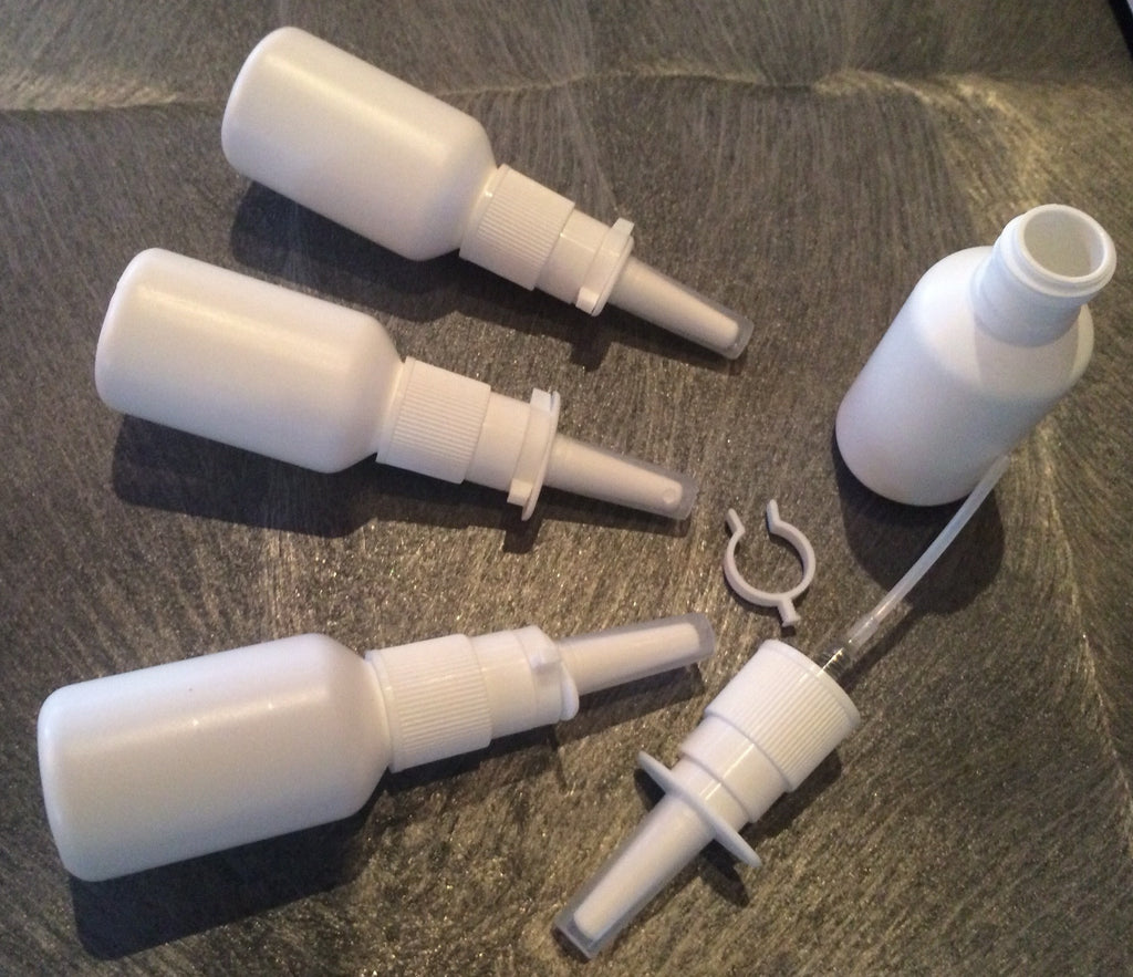 Pharma-quality HDPE Nasal Pump Sprayers, 30ml, Unassembled, Bulk Discount 100 Sprayers & Bottles - 10% Discount Now!